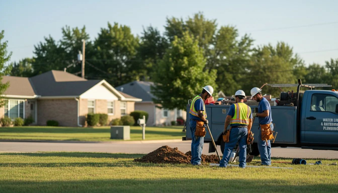 Residential water line and bathroom plumbing service in Thornton, CA